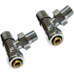 CERANO - Připojovací sada radiátorových ventilů - ruční - rohová - 1/2"/PEX 16x2 mm - chrom CER-478126
