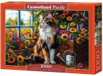 Puzzle Castorland 1000 dílků - Blooming Cat Meditation