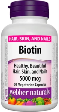 Webber naturals Biotin 5000mcg 60 kapslí (09549)
