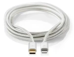 Nedis Profigold Lightning kabel 2m stříbrná / Datový kabel / USB-C - Lightning 8-pin / USB 2.0 / nylonový opletený (CCTB39650AL20)