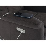 Polohovací křeslo, elektrické zabudované ovládání, hnědá, látka, TV-925 BR2