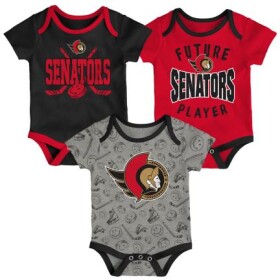 Outerstuff Dětské Body 3v1 Ottawa Senators NHL Full Strength Ss Creeper Set Velikost: Batole 0-3 Měsíce