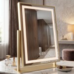 REA - Zrcadlo LED LUMI L.Gold 30x40cm HOM-01802