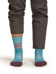 ICEBREAKER Wmns Hike+ Medium Crew Across the Peaks, Topaz/Java/Acid Pink velikost: 41-43 (L)