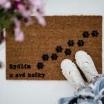 Artsy Doormats Rohožka Bydlím u své kočky, přírodní barva