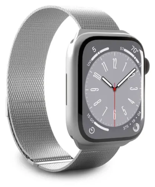 Puro Milanese stříbrná / Řemínek pro Apple Watch / Nerezová ocel / 42/44/45/49 mm (PUMILAW44SIL)