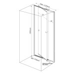 AQUALINE - AMICO sprchové dveře výklopné 1040-1220x1850, čiré sklo G100
