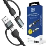 3mk Hyper kabel N-SERIES 2 v 2 USB-A/USB-C - USB-C/Lightning 1.2m 9V/2A 60W černá (5903108680363)