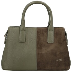 Luxusní dámská koženková kabelka do ruky Coveri Korina, tmavě zelená