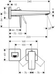 HANSGROHE - Metropol Umyvadlová baterie pod omítku, 2-otvorová instalace, kartáčovaný bronz 32526140