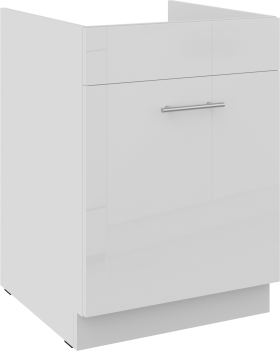 Spodní skříňka pod dřez Lara 60 ZL 1S BB - Premium Box Barva korpusu: Bílá, Barva dvířek: Bílý lesk