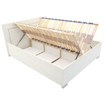 Dřevěná postel Isia 160x200, bílá, vč. roštu a úp, bez matrace
