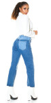 Trendy patchworkový vzhled Boyfriend Jeans denimblue