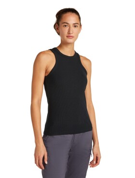 ICEBREAKER W Rib Lotus Tank, Black velikost: XL