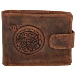 Pánská kožená peněženka Zvěrokruh Štír, hnědá