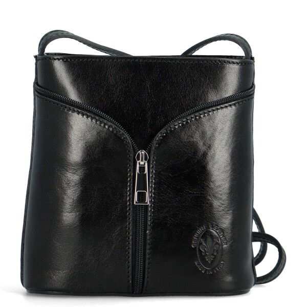 Luxusní dámská kožená crossbody kabelka Violiana, černá