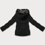 Černá krátká volná dámská bunda s panteřím motivem Miss TiTi (25898) odstíny černé S (36)