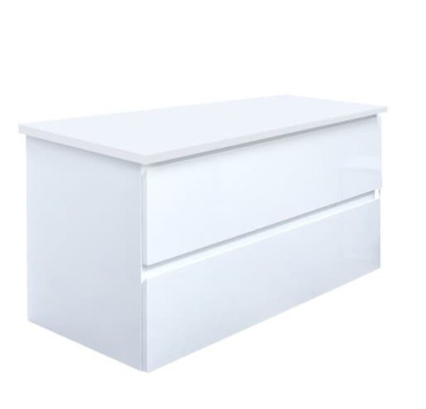 Koupelnová skříňka s krycí deskou SAT B-Way 99x50x45 cm bílá lesk BWAY2100WDESK BWAY2100WDESK