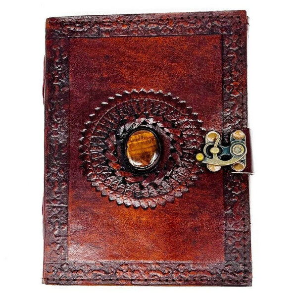 Kožený deník střední 18x13cm, ruční papír