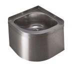 SANELA - Nerezová umyvadla Rohové umyvadlo 360x360 mm, bez otvoru pro baterii, matná nerez SLUN 11