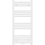 CERANO - Koupelnový radiátor Benito - středové připojení 50mm/boční - 343 W - bílá lesklá - 1000x450 mm CER-557302