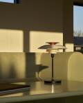 Louis Poulsen Přenosná lampa PH 80 Portable Chrome, bílá barva, plast