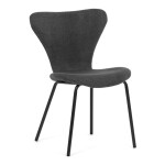 Židle jídelní, šedá látka, nohy černý kov
