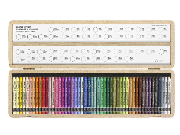 Caran d´Ache Caran d´Ache, 7500.950, Neocolor II, akvarelové pastely, limitovaná edice 50-years, dřevěná kazeta, 50 ks