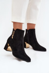 Dámské kotníkové boty na podpatku se zlatými detaily černé Kalivra 40