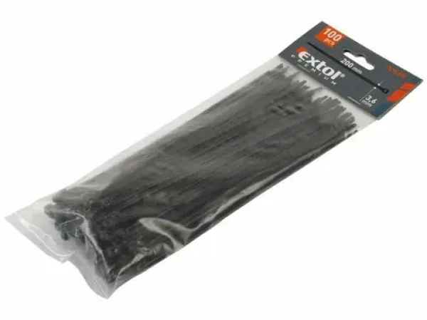 EXTOL-PREMIUM Pásky na vodiče 100x2.5mm černé 100ks / NYLON (EX8856152)