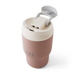 Monbento Termohrnek s víčkem a brčkem Travel Moka 350 ml, růžová barva, kov