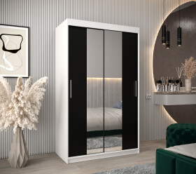 Šatní skříň Abi T1 Barva korpusu: Bílá, Rozměry: 120 cm, Dveře: Černá