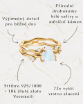 Royal Fashion prsten 18k zlato Vermeil GU-DR24615R-YELLOWGOLD-MOONSTONE-SAPPHIRE Velikost: 8 (EU: 57-58)