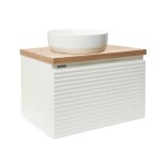 Koupelnová skříňka pod umyvadlo Naturel Savona 78x43x44,8 cm bílá lesk, deska dub halifax SAVONA80BIDDH SAVONA80BIDDH
