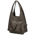 Trendy dámský koženkový set kabelek Jordy, tmavě šedý