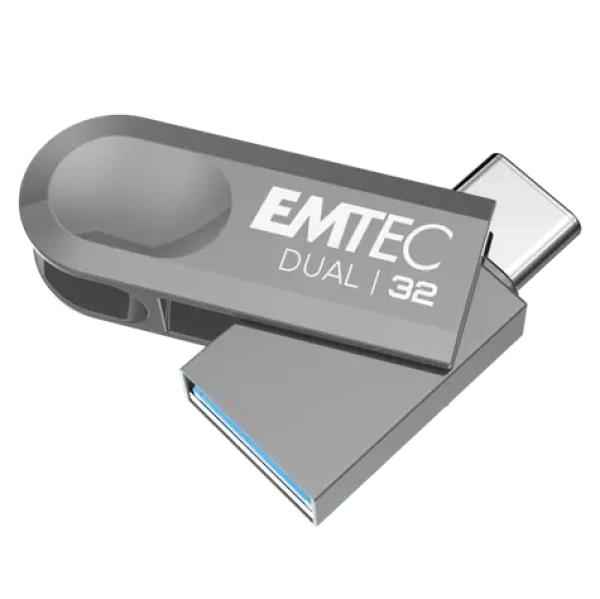 EMTEC Dual D280 USB 3.2 Type-C 32GB stříbrná / flash disk (ECMMD32GD283)
