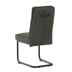 Židle jídelní, taštičkové pružiny v sedáku, madlo na opěráku, zelená látka, černý kov