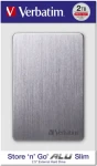 Verbatim Store 'n' Go ALU Slim 2TB šedá / Externí HDD / 2.5/ USB 3.2 / hliník (53665)
