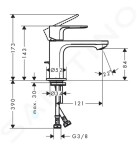 HANSGROHE - Rebris S Umyvadlová baterie s výpustí, CoolStart, chrom 72513000