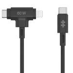 Hyper HyperJuice Nabíjecí hybridní kabel Silicone 60W USB-C (M) - Lightning 1.5m černá (HJ4010BKGL)