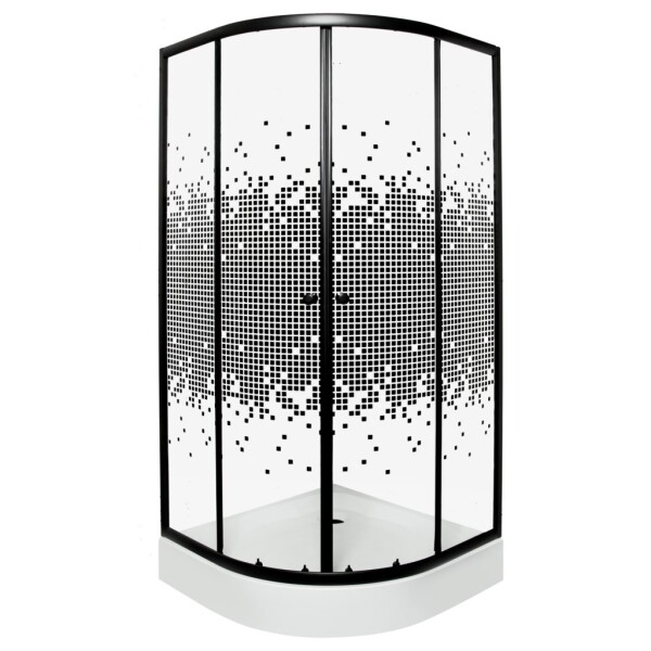KERRA - Sprchový kout s vaničkou Pixel XN 90 (černý) 5907548117977