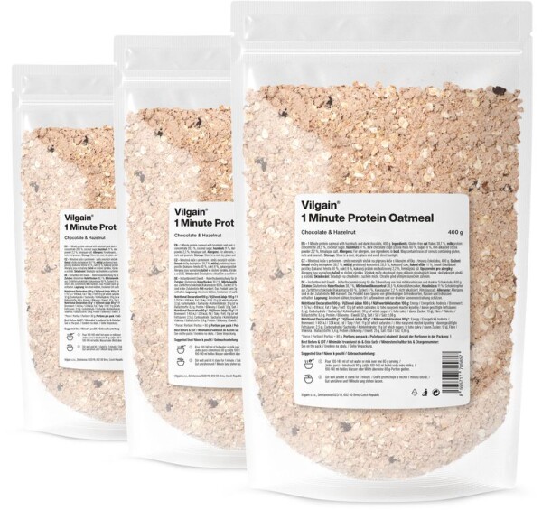 Vilgain Minutová proteinová ovesná kaše – 3× čokoláda a lískový oříšek