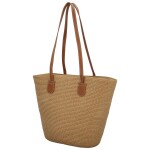 Módní dámská slaměná kabelka na rameno Sadie, béžová