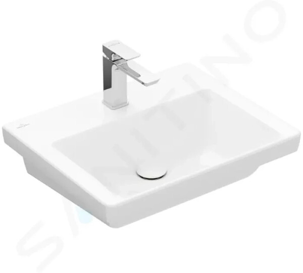 VILLEROY & BOCH - Subway 3.0 Umyvadlo 550x440 mm, bez přepadu, otvor pro baterii, CeramicPlus, alpská bílá 4A7056R1