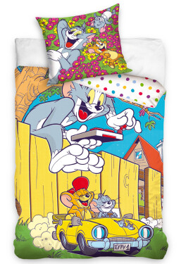 Dětské povlečení Tom a Jerry Ve žlutém kabrioletu