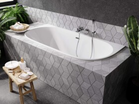 BESCO - vana VICA SLIM+ bílá, sifon se štěrbinovým přepadem - Barva sifonu - Černá, Nožičky k vaně - S nožičkami, Rozměr vany - 170 × 80 VANVIC170SLIMB+OLVPINOZ