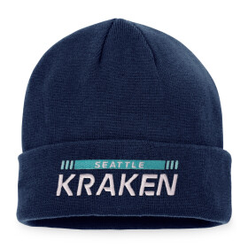 Fanatics Pánská zimní čepice Seattle Kraken NHL Authentic Pro Game & Train Cuffed Knit Traditional Navy