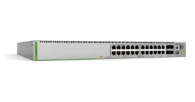 Allied Telesis L3 Stack switch PoE+ 20x GbE + 4x Multi-Gig šedá / Switch / 24 portů / L3 řízený / PoE+ / Stohovatelný (AT-GS980MX/28PSM-50)