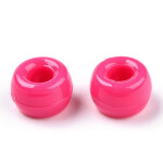 Akrylové korálky - pony beads - tmavě růžové - 6 x 9 mm - 10 ks