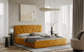 FRONTI Postel LATINA 160x200 zlatá s úložným prostorem